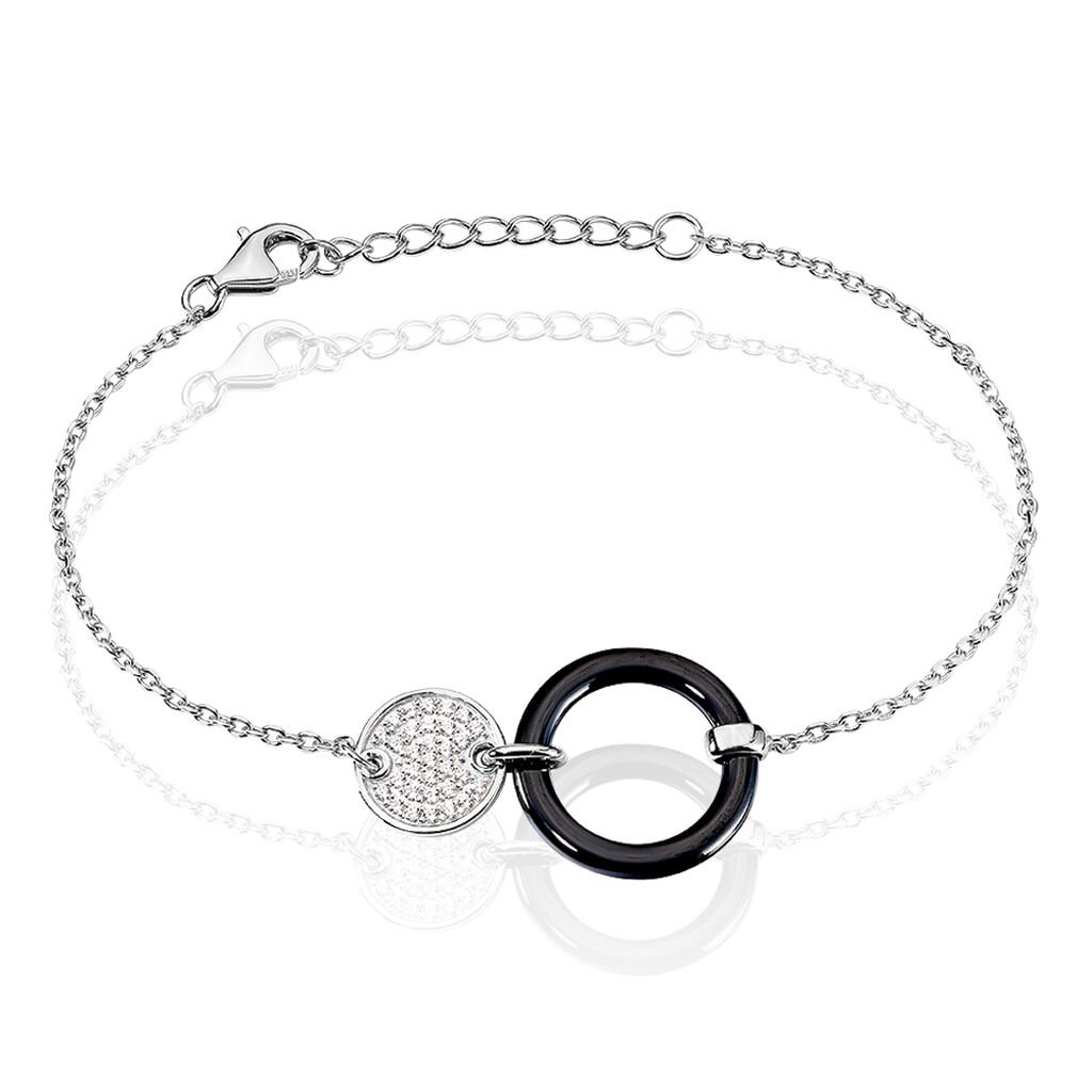 Bracelet Issara Argent Blanc Céramique Et Oxyde De Zirconium