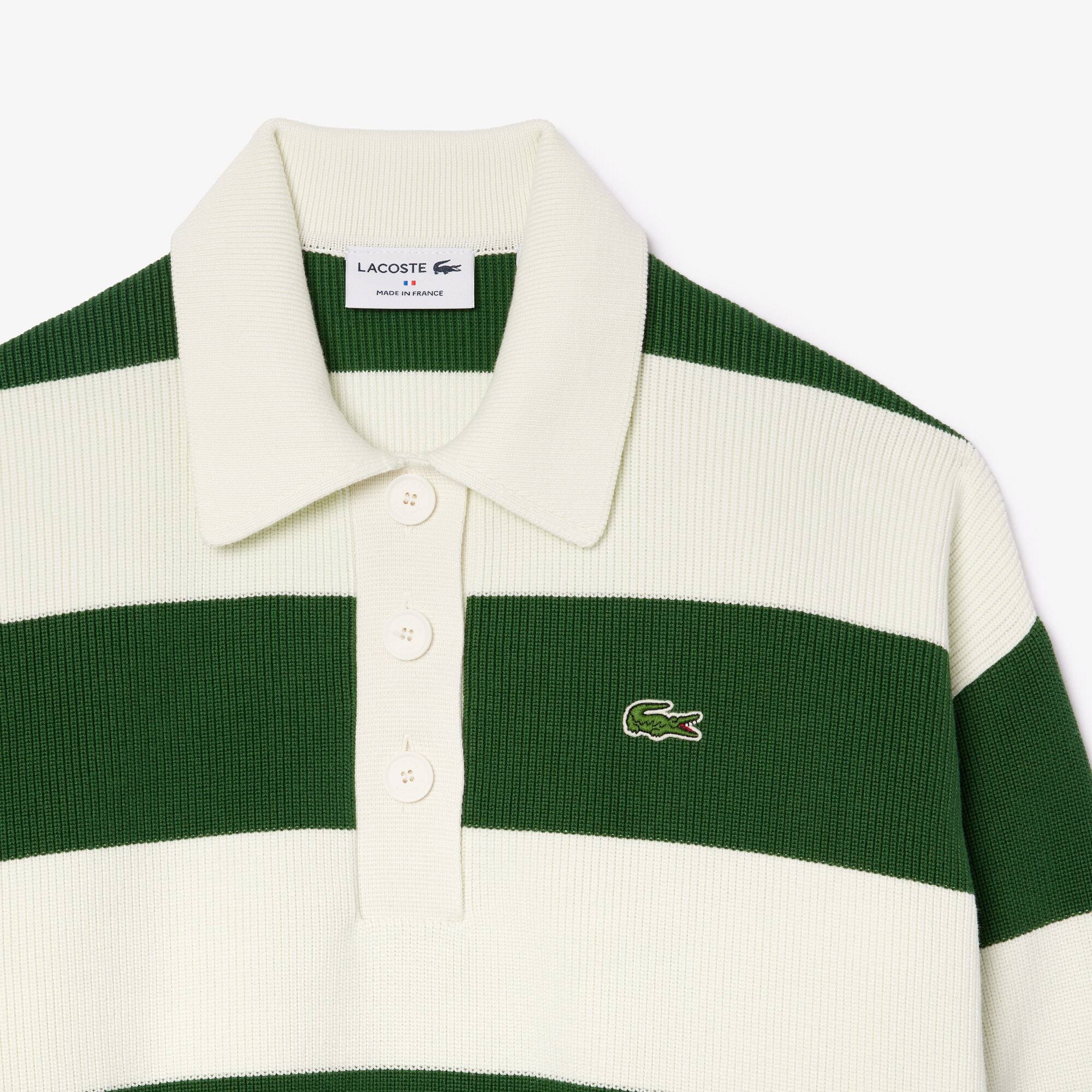 Poloshirt aus gestreifter Strickware, in Frankreich hergestellt Pullover - Weiss - Lacoste - Damen