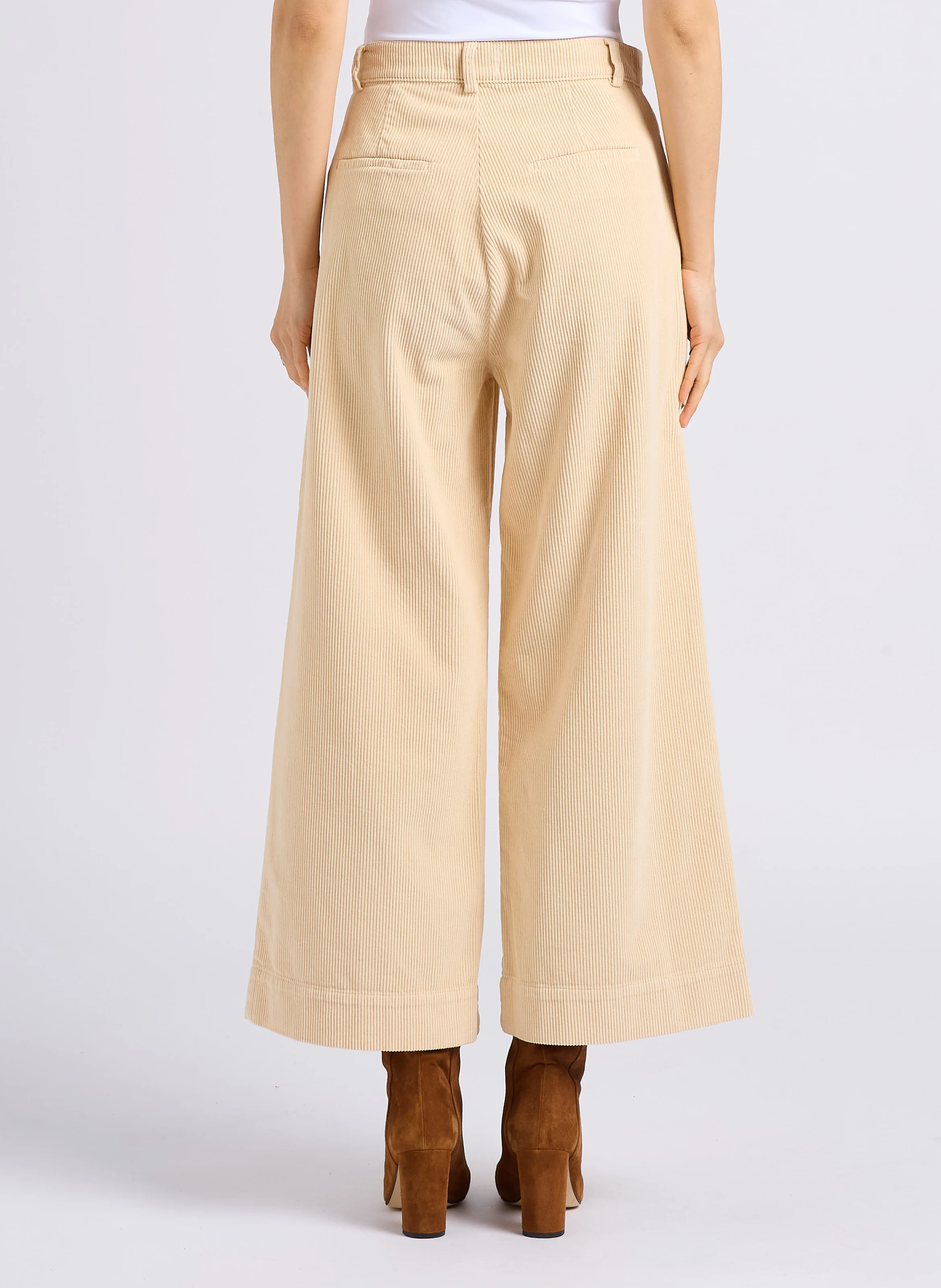 ALADIN - Pantalon large en velours côtelé | Blanc