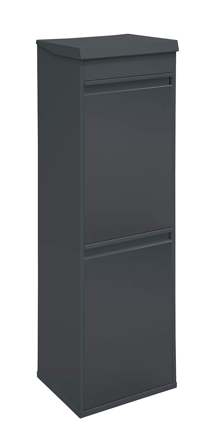 ARREGUI Top CR224-B Mülltrennsystem aus Stahl mit Aufbewahrungsbox mit Deckel | 2 Fächer Mülleimer für die Küche | 2x17 L (34 L) | 2 Fach Abfalleimer | Herausnehmbare Inneneimer mit Griff | anthrazit