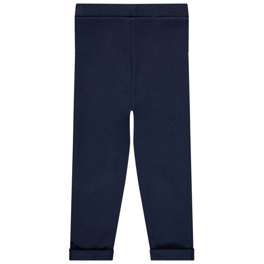 Legging uni pour bébé fille à boutons fantaisie - Bleu marine