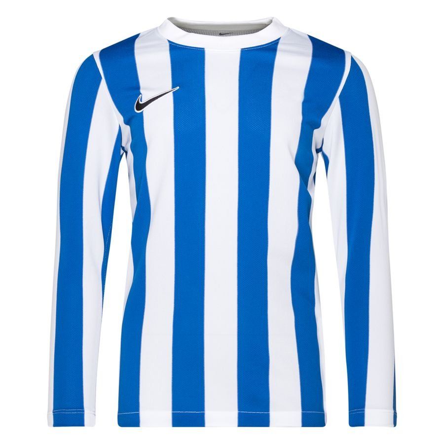 Nike Maillot Dri-FIT Striped Division IV - Blanc/Bleu/Noir Manches Longues Enfant