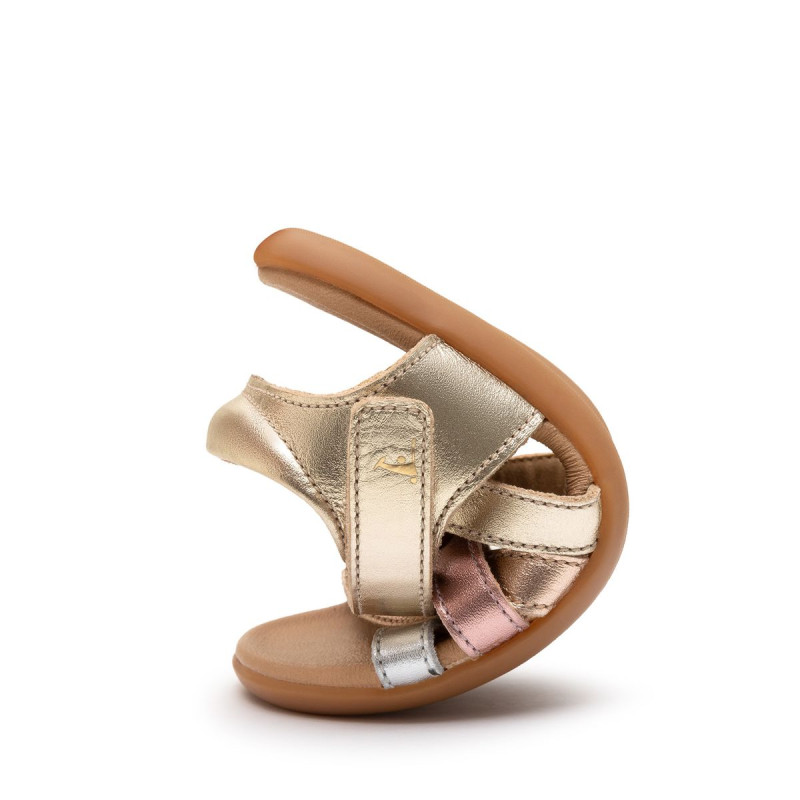 Tip Toey Joey Tip Toey Joey Kidos Criss Cross Champagne Metalic Salmon Rose Gold