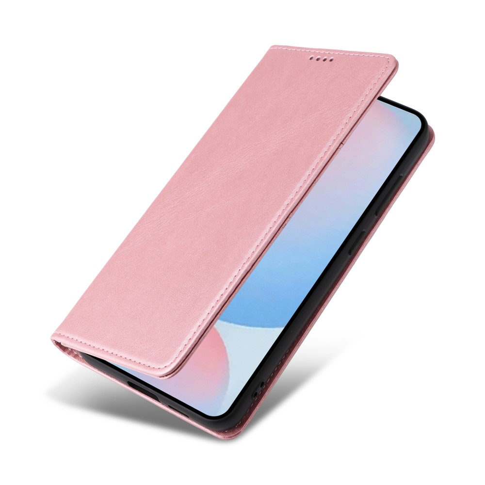 Samsung Galaxy A56 Leder Tasche Flip Wallet Etui mit Kartenfächern (RFID Schutz) - Rosa
