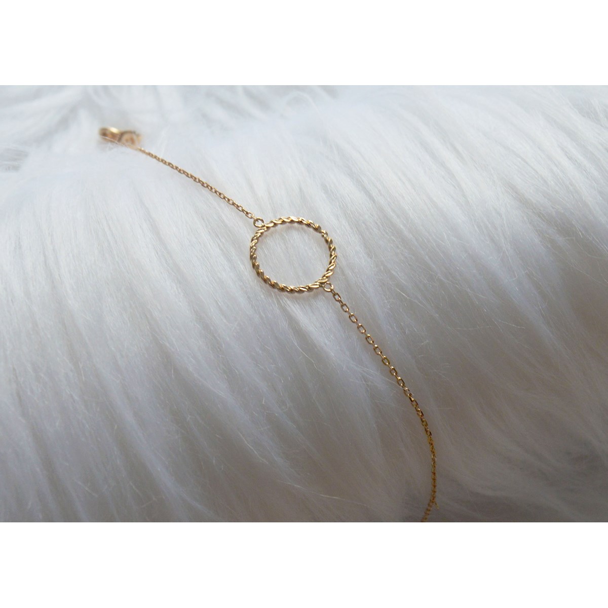 Bracelet chaîne cercle tressé  -Plaqué or
