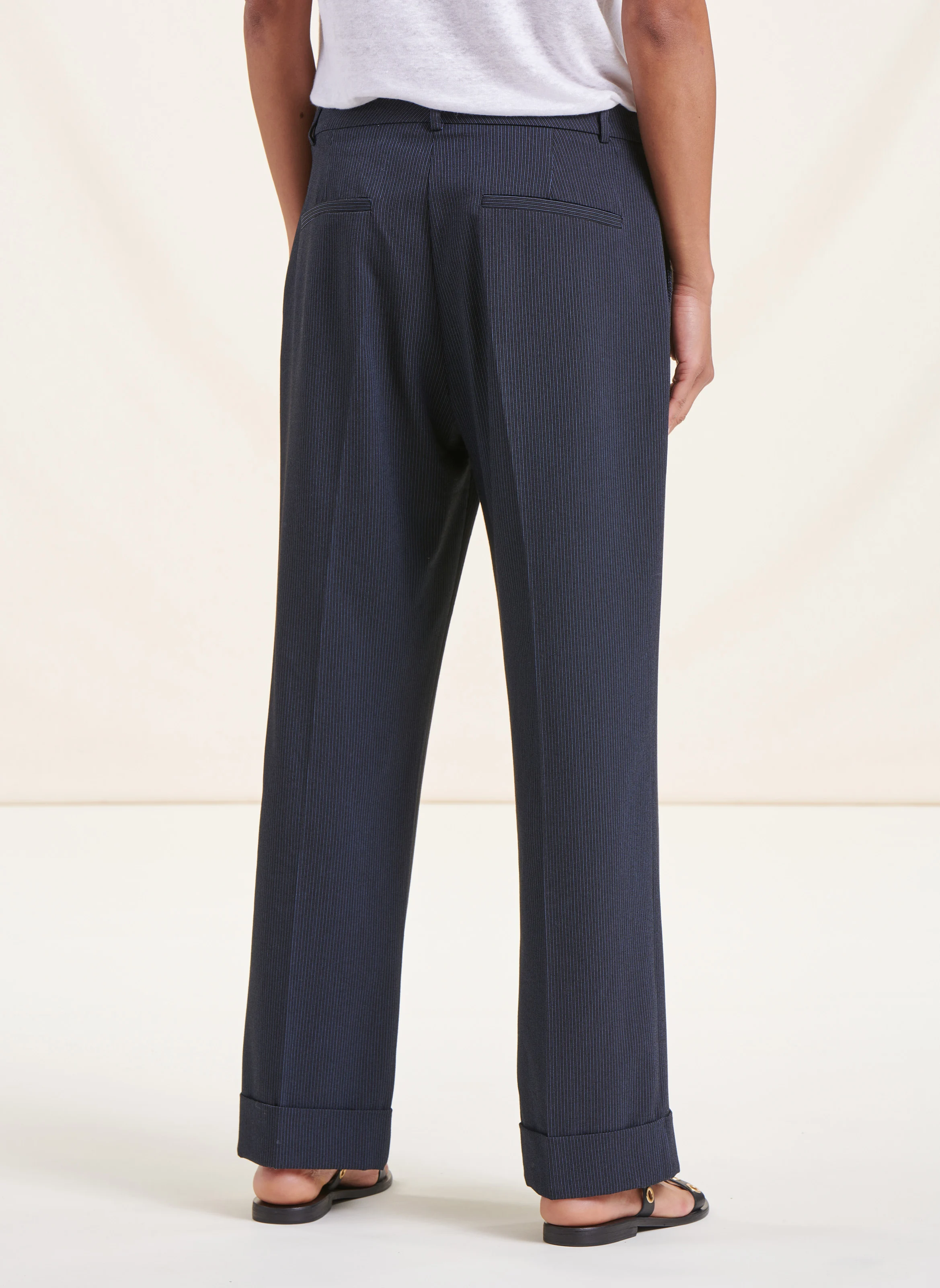 Pantalon 7/8 jambe large | Bleu