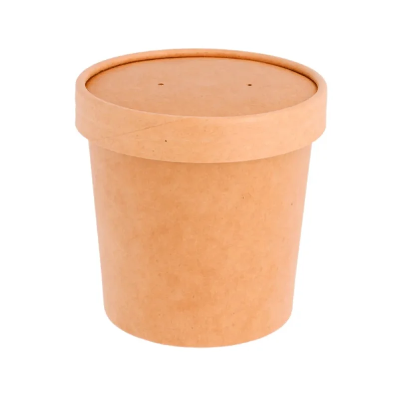 GDP - Pot à soupe kraft avec son couvercle 360ml X250