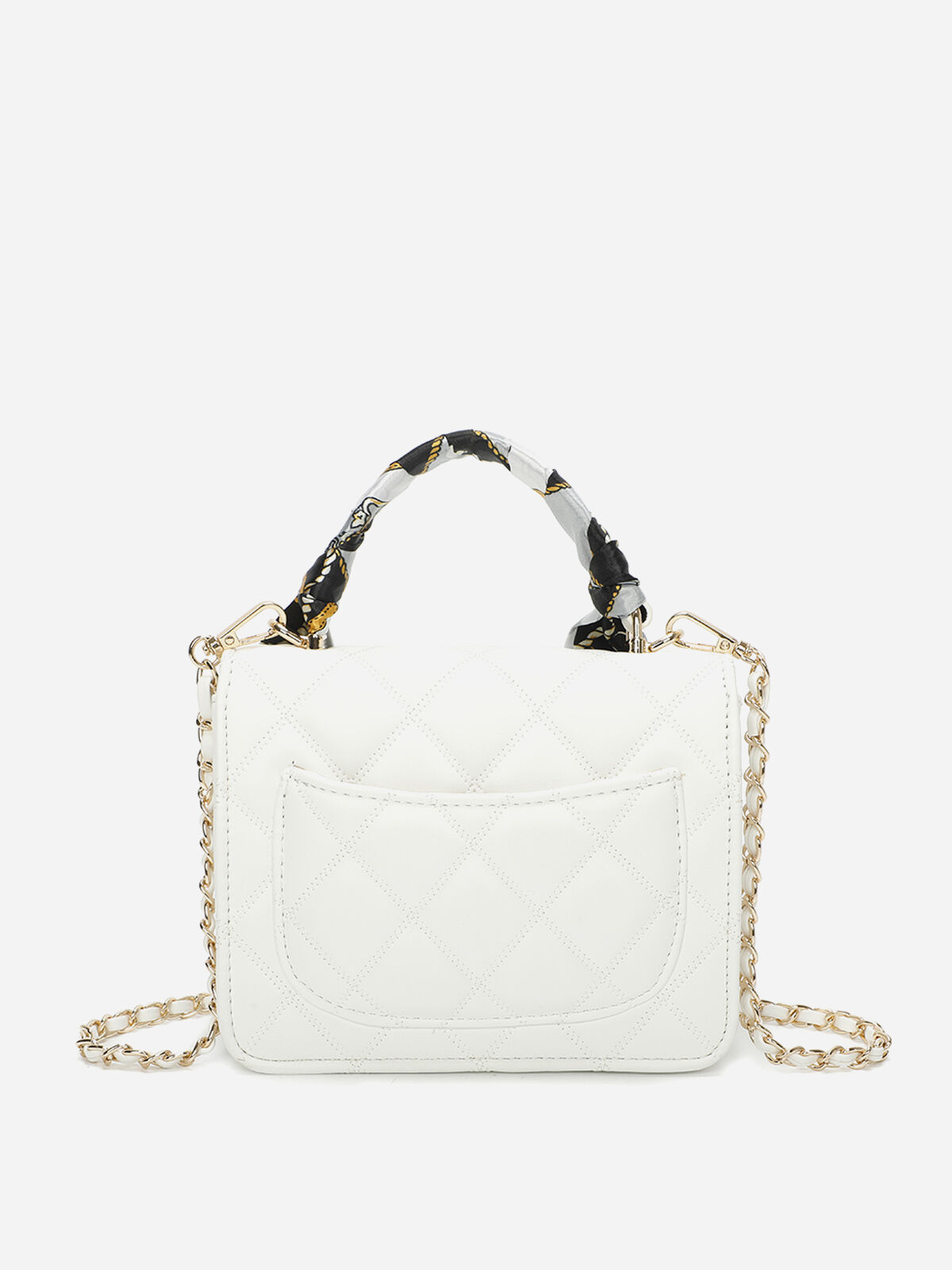 Petit sac matelassé à foulard- Blanc
