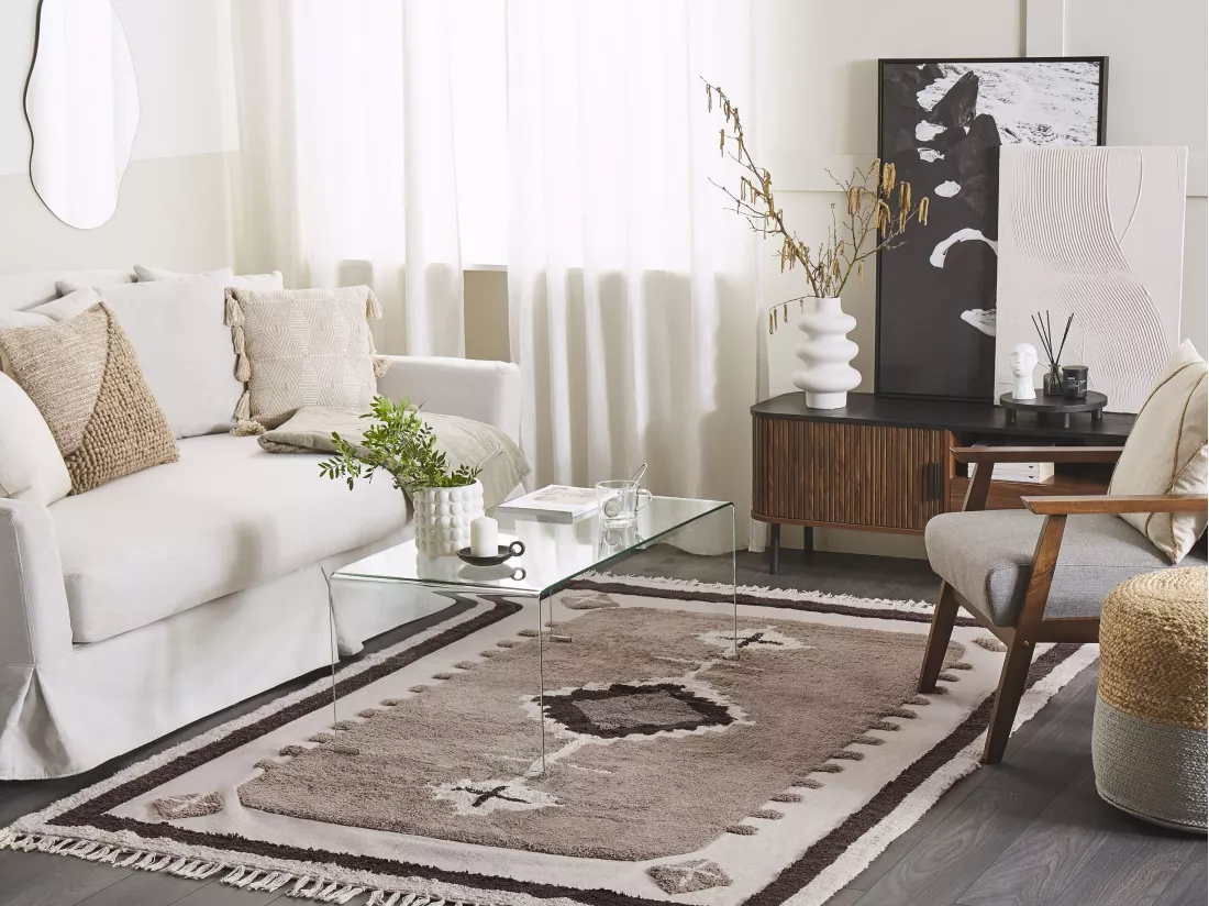 Tapis en coton Beige 160 x 230 cm GEYVE