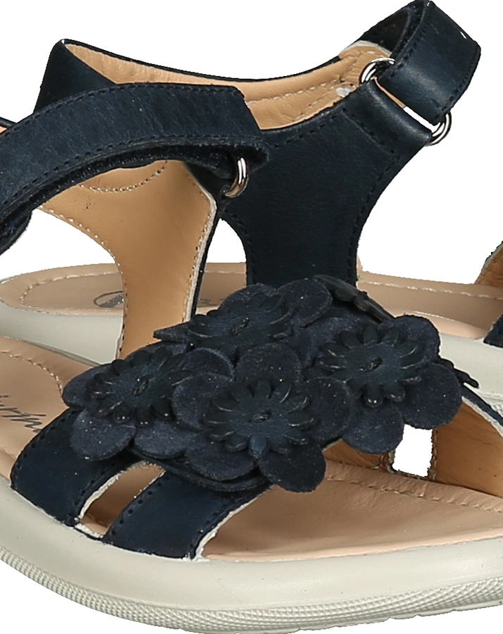 Leder-Sandalen CAPRI FLOWER in dunkelblau