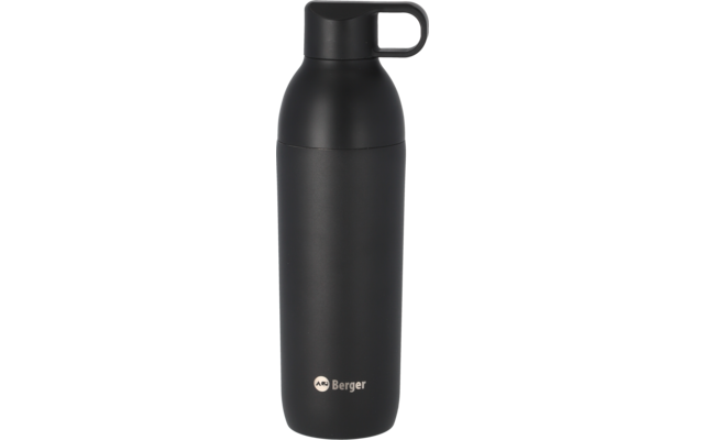 Berger Edelstahl Trinkflasche mit 2-in-1 Deckel 550 ml
