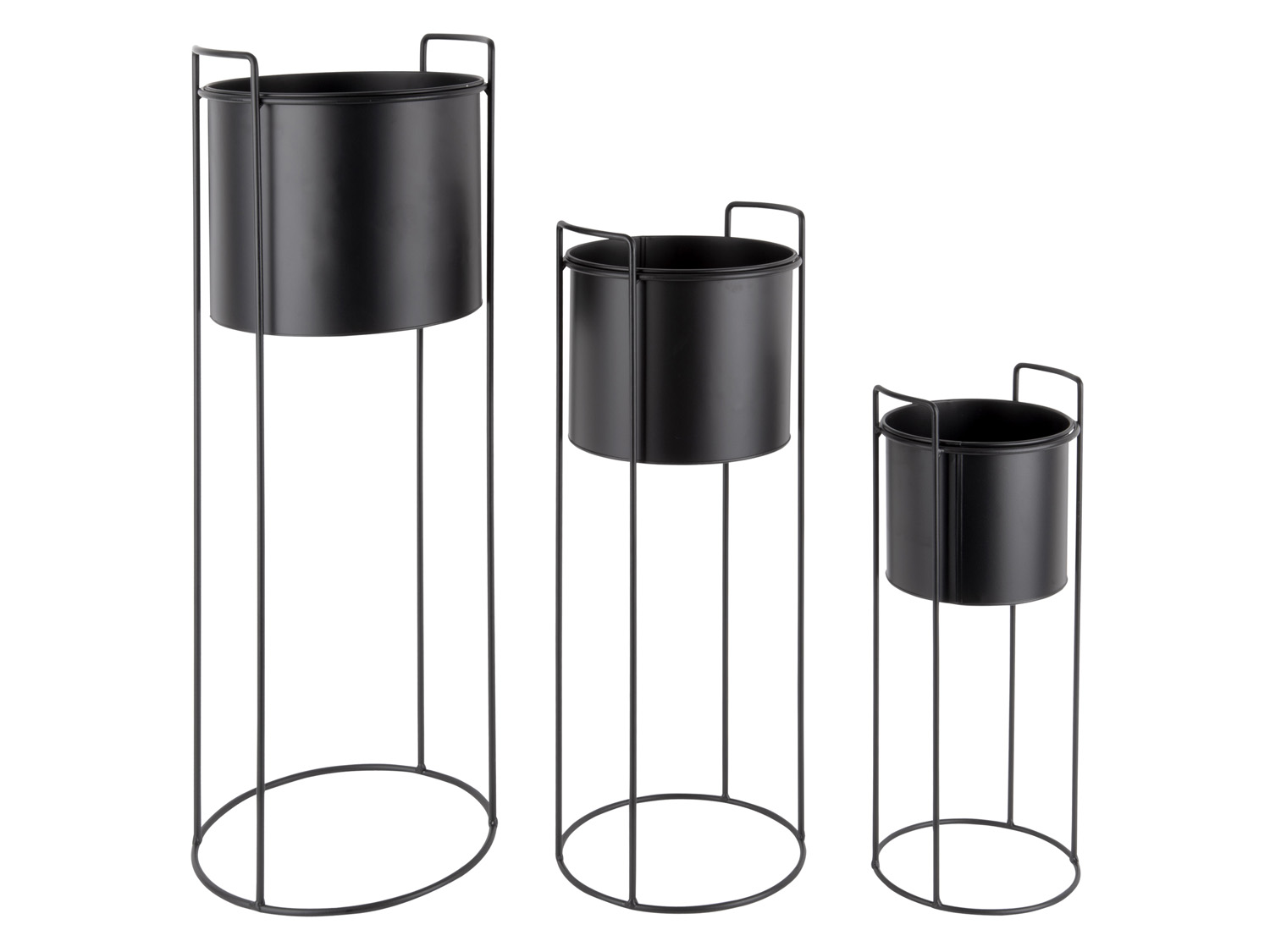 Plant pot set Essence round iron black