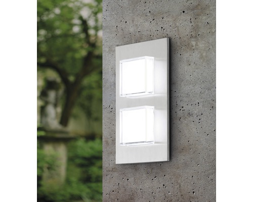 LED buitenwandlamp 2x2,5W 2x160 lm 3000 KH 25 cm roestvrij staal