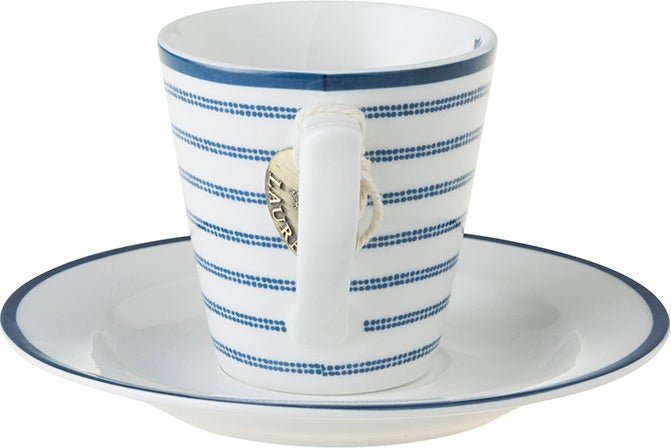 Laura Ashley kop en schotel Candy Stripe blauw 0,9 L