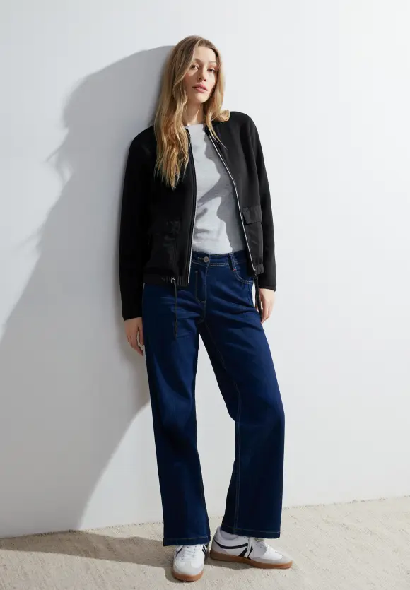 Materialmix Jacke - Black