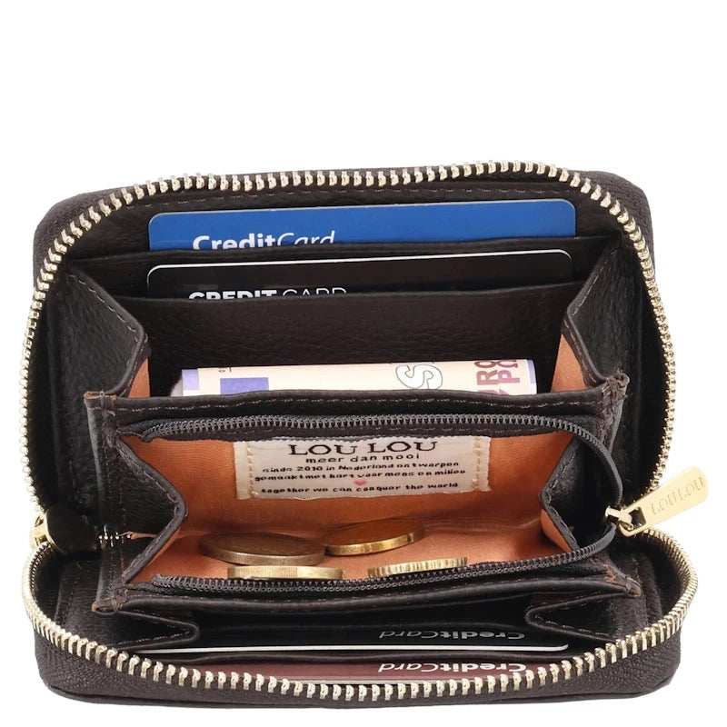 LouLou Essentiels Portemonnee RFID Petit Emilie Chocolate