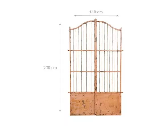 BISCOTTINI Portail - Fer Forgé Finition Antique - Clôture en Fer - Portail en Métal - Porte Décorative - Portail d'Entrée - 118x6x200cm - Une Pièce