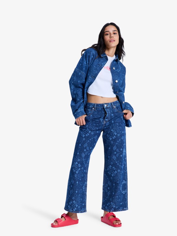Kick Back Washed Surchemise Bleu Femme