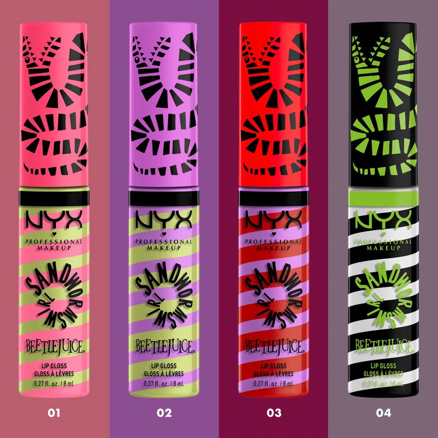 NYX PROFESSIONAL MAKEUP Beetlejuice Sandworm Swirl Butter Gloss 02 Purple lip gloss 8ml