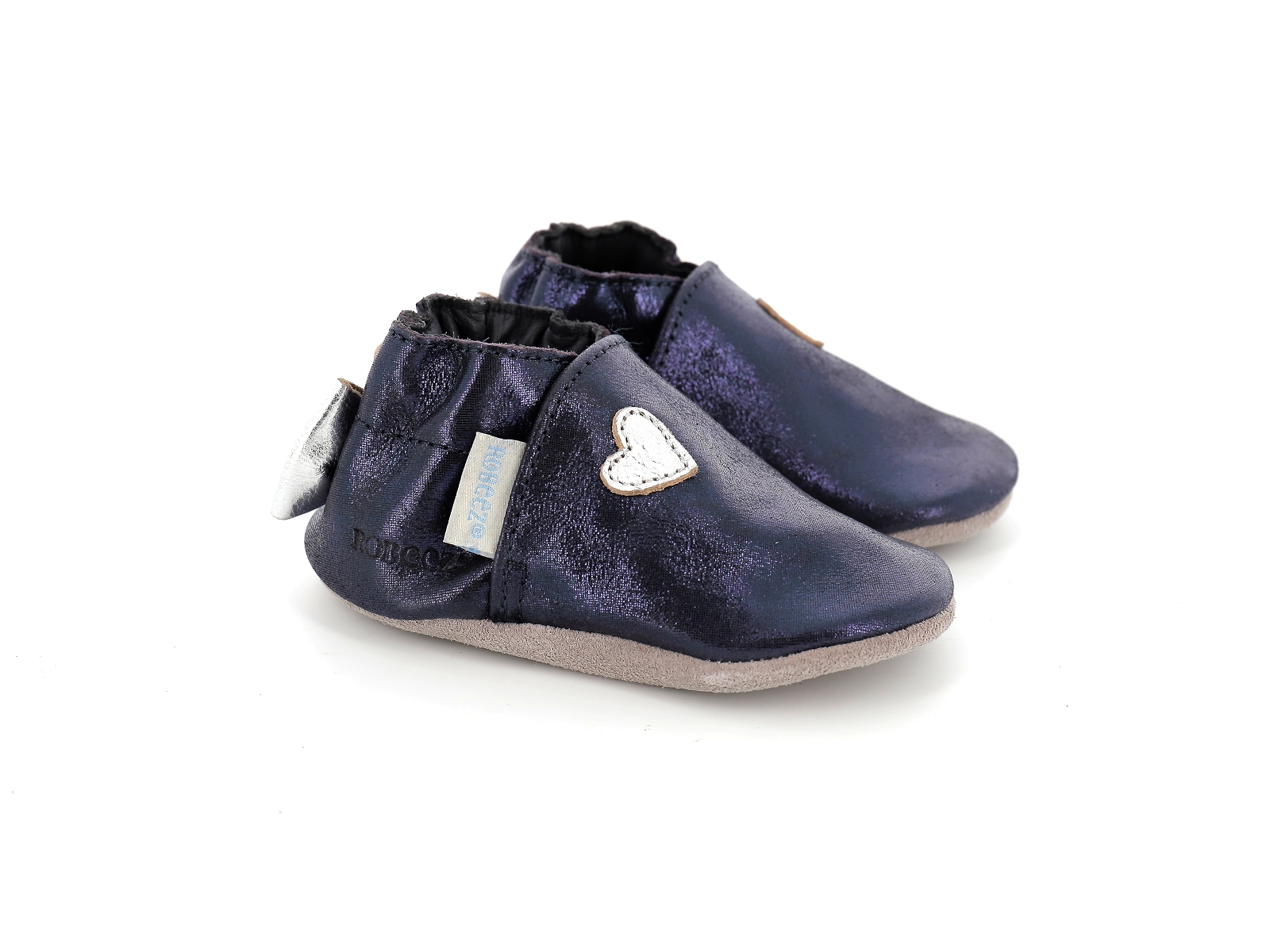 Robeez-MINI LOVE Cuir Marine