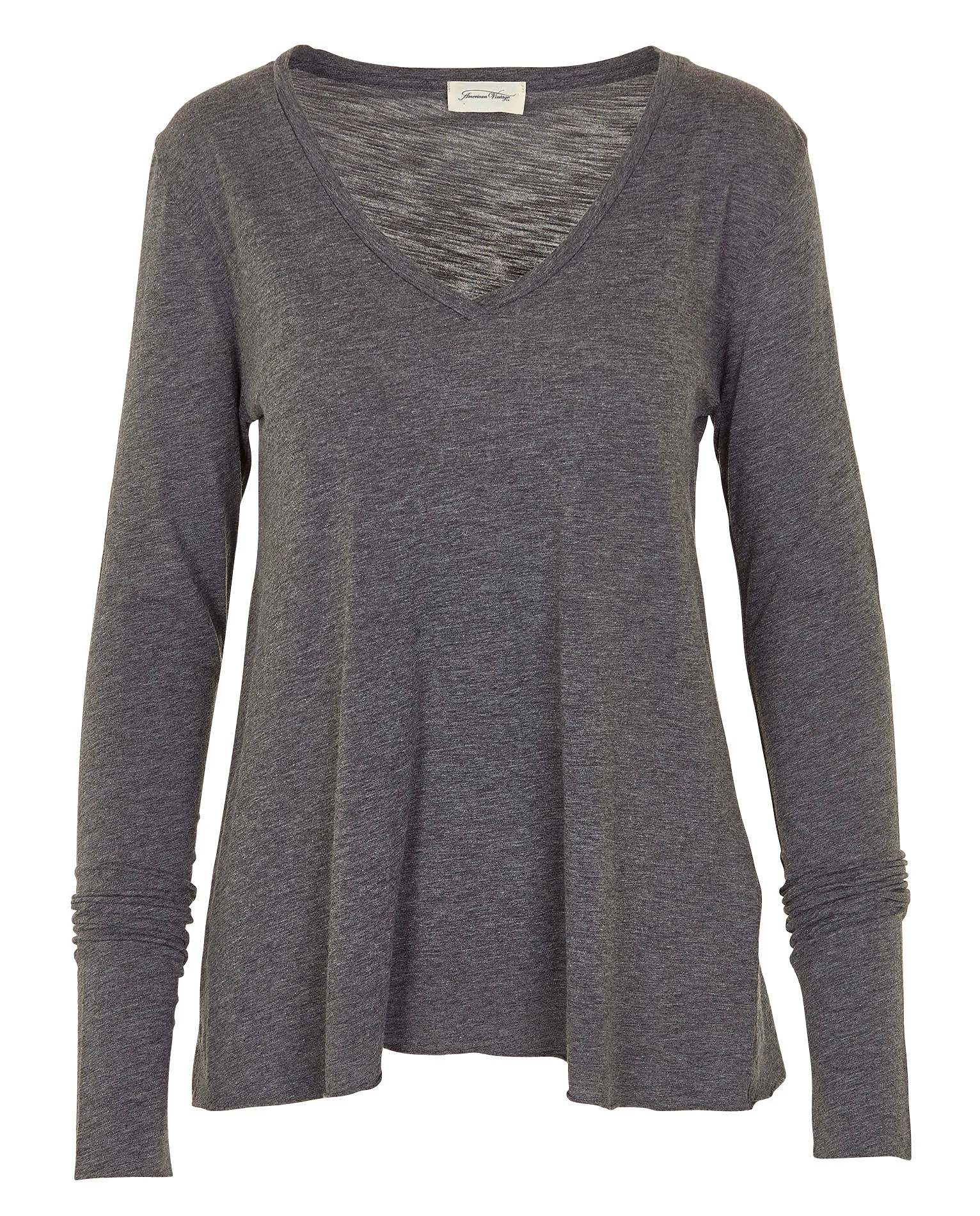 JACKSONVILLE - Tee-shirt col V en coton mélangé | Gris