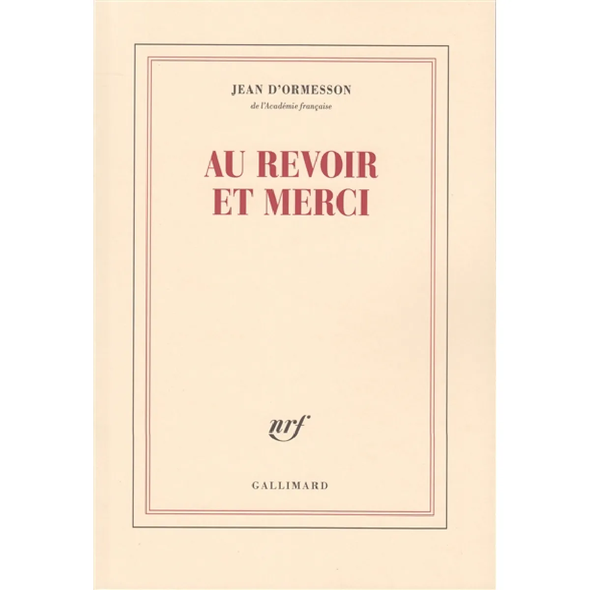 Au revoir et merci · Occasion
