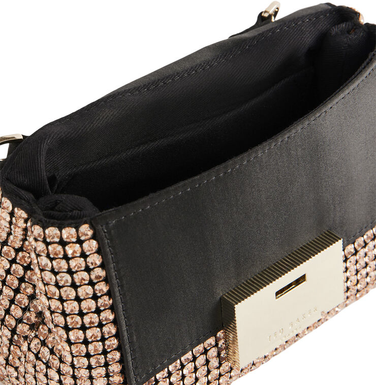 Ted Baker GLITERS Crystal Mini Clutch Bag Gold
