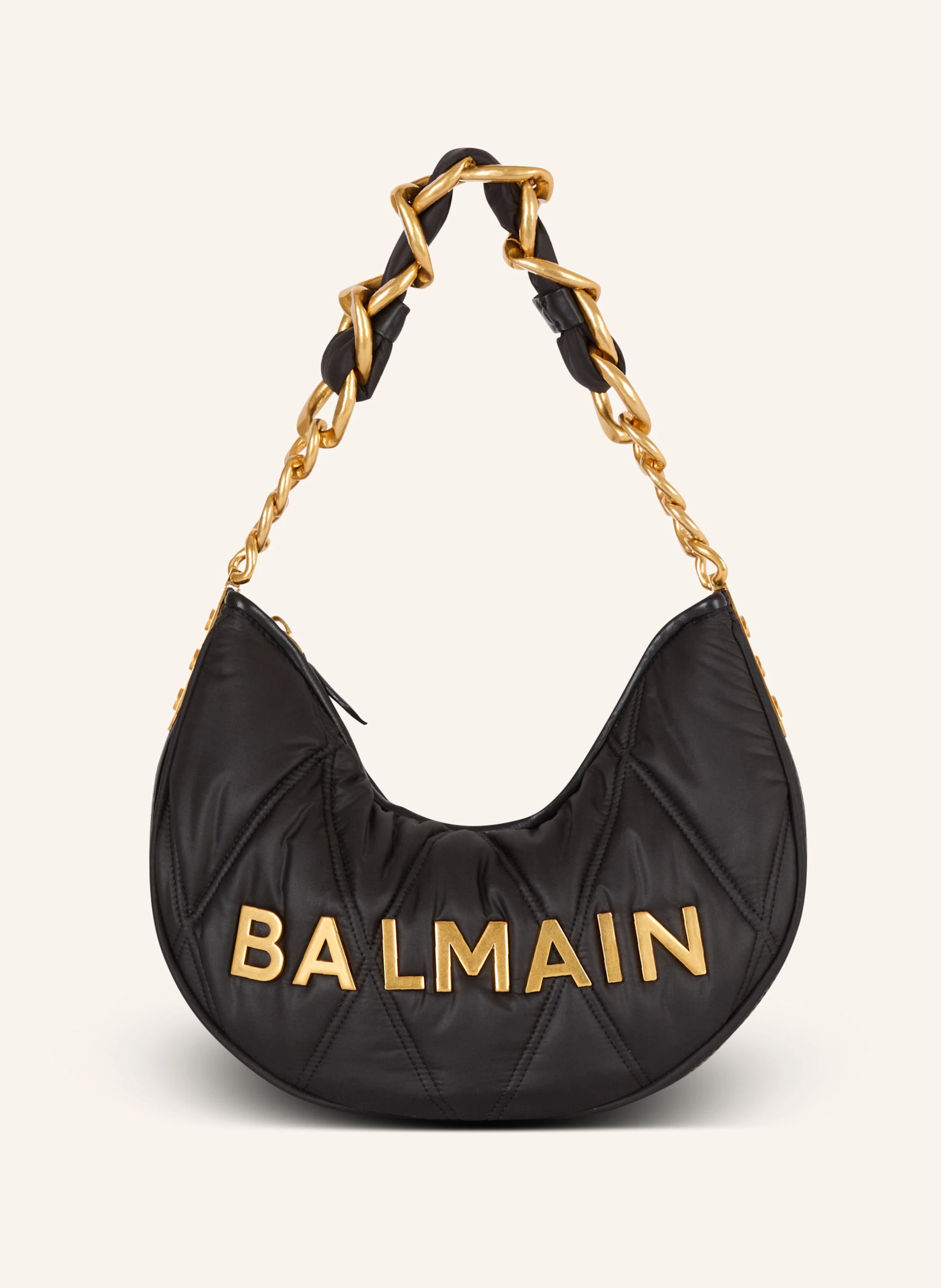 BALMAIN Tasche 1945 Soft Moon aus gestepptem Nylon mit Diamond-Muster