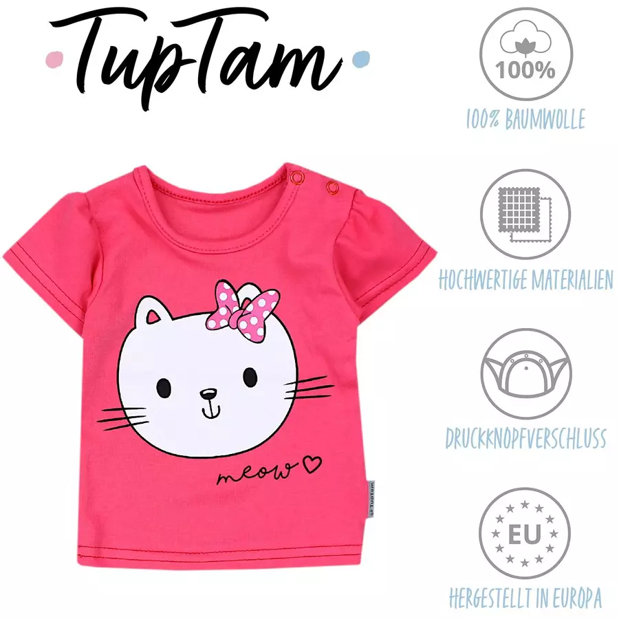 TupTam Baby Mädchen Kurzarm T-Shirt 5er Set rosagrün