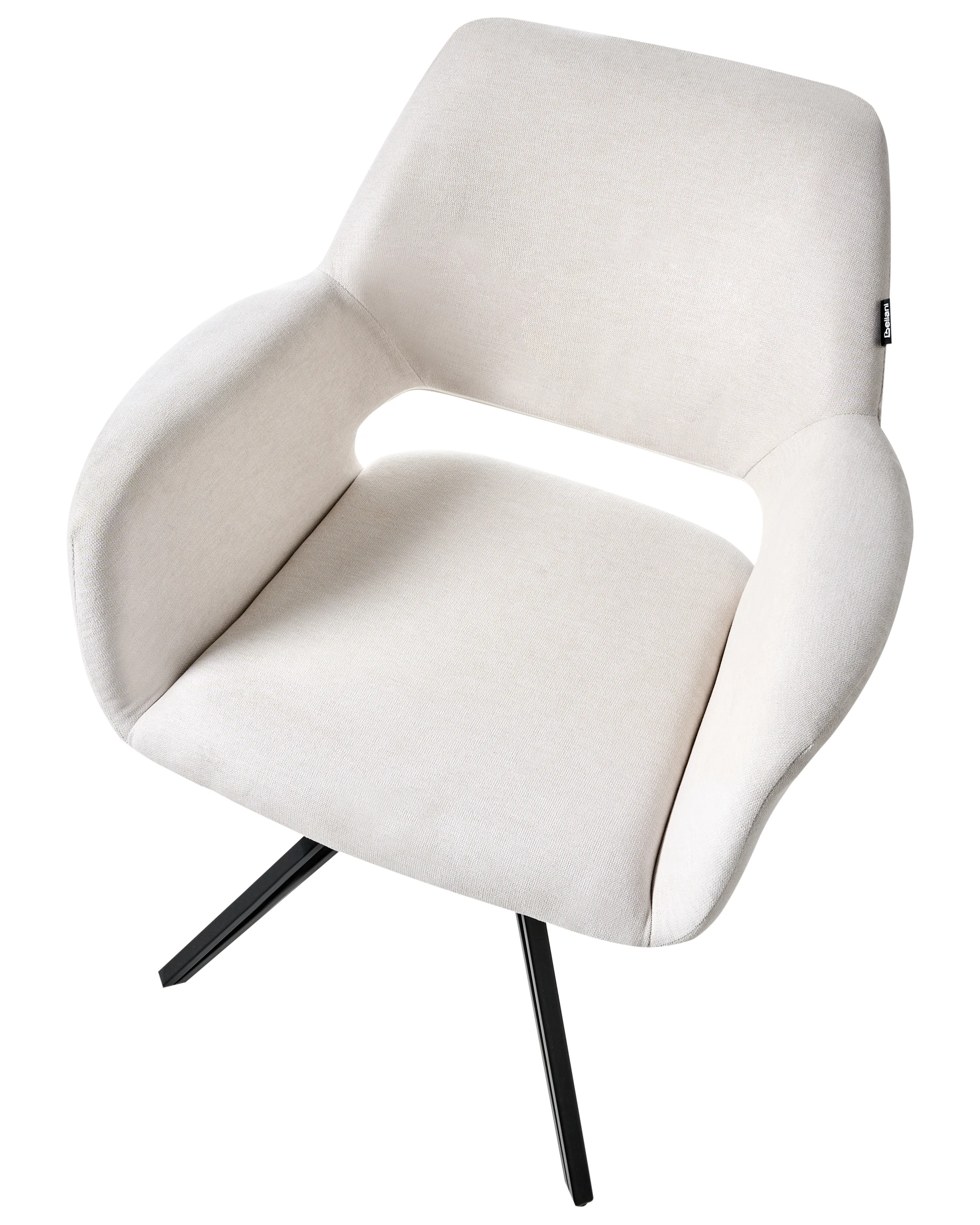Set van 2 eetkamerstoelen CINEY Stof Gebroken wit