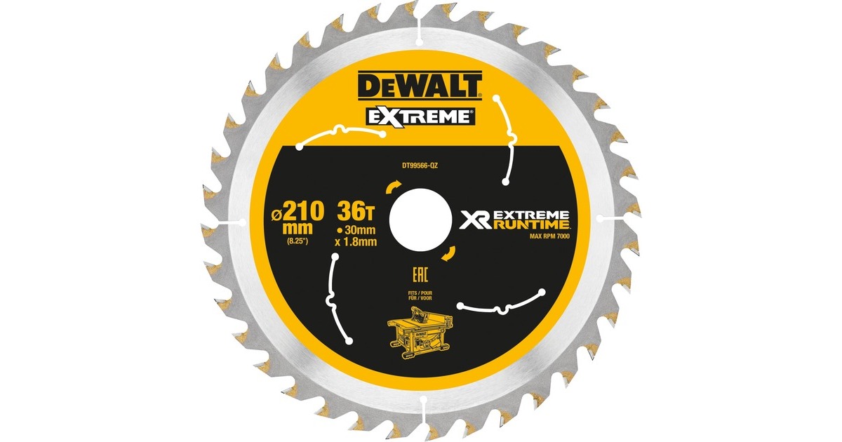 DEWALTCirkelzaagblad DT99566, 210mm / 30mm  (36 tanden, voor stationaire cirkelzaag)