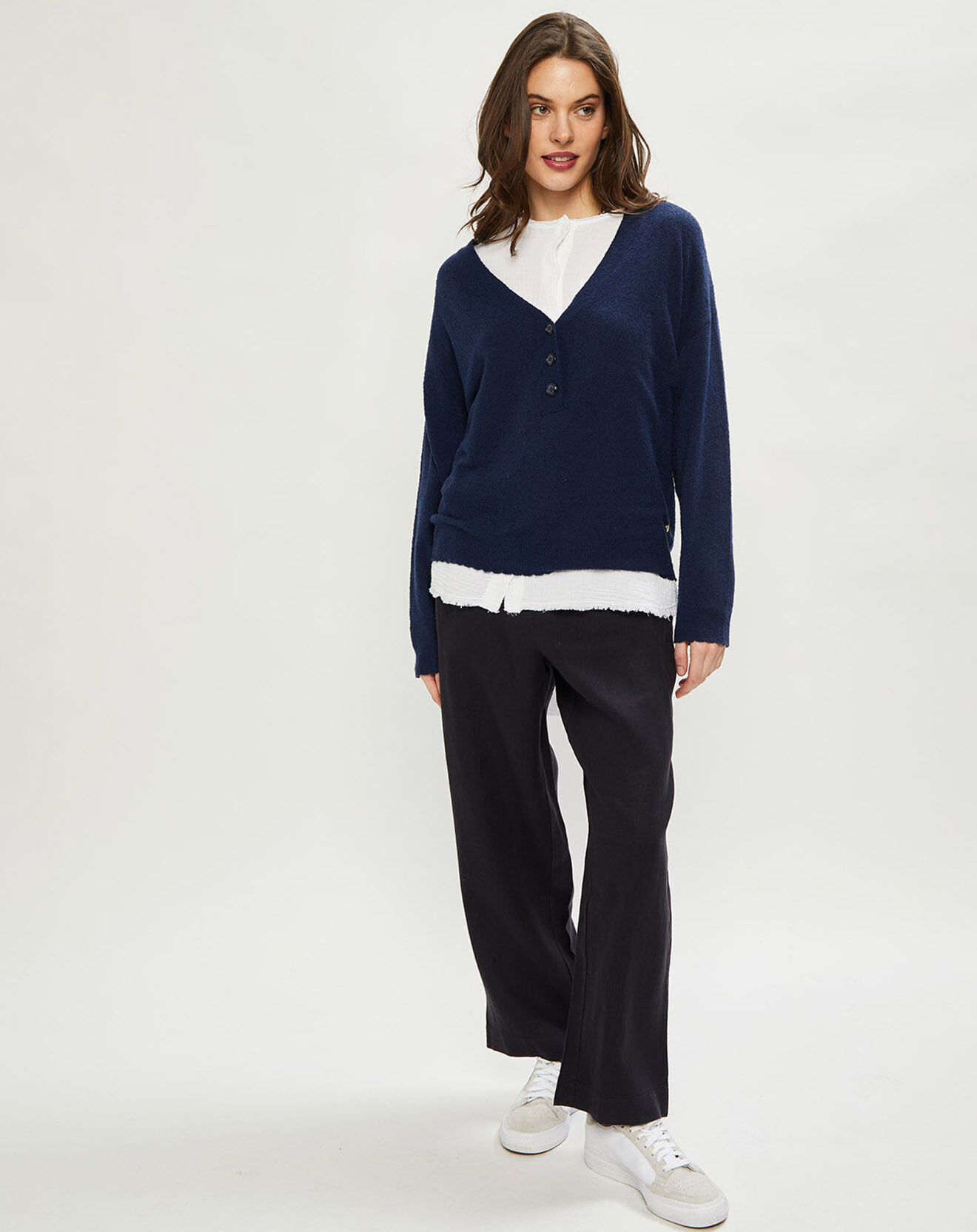 Harris Wilson Pantalon 100% Lin Carlos fumée
