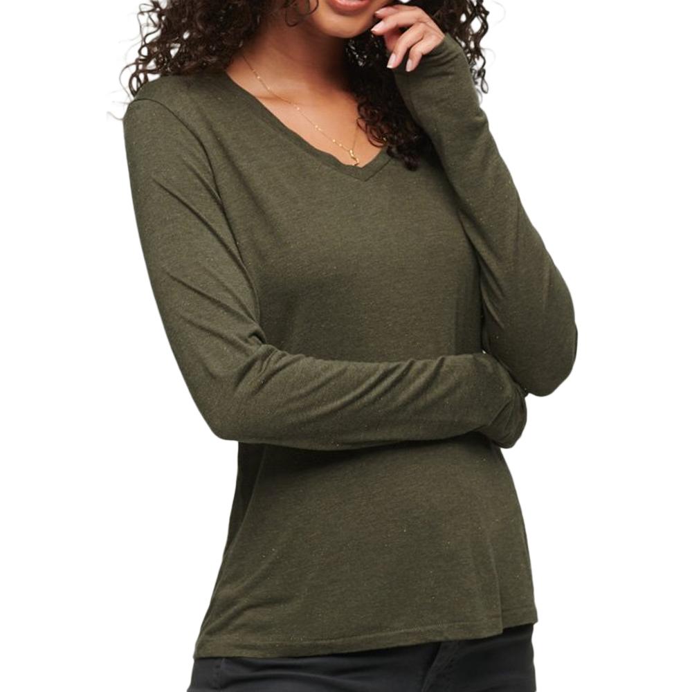 Superdry T-shirt Kaki Femme Superdry Long Sleeve
