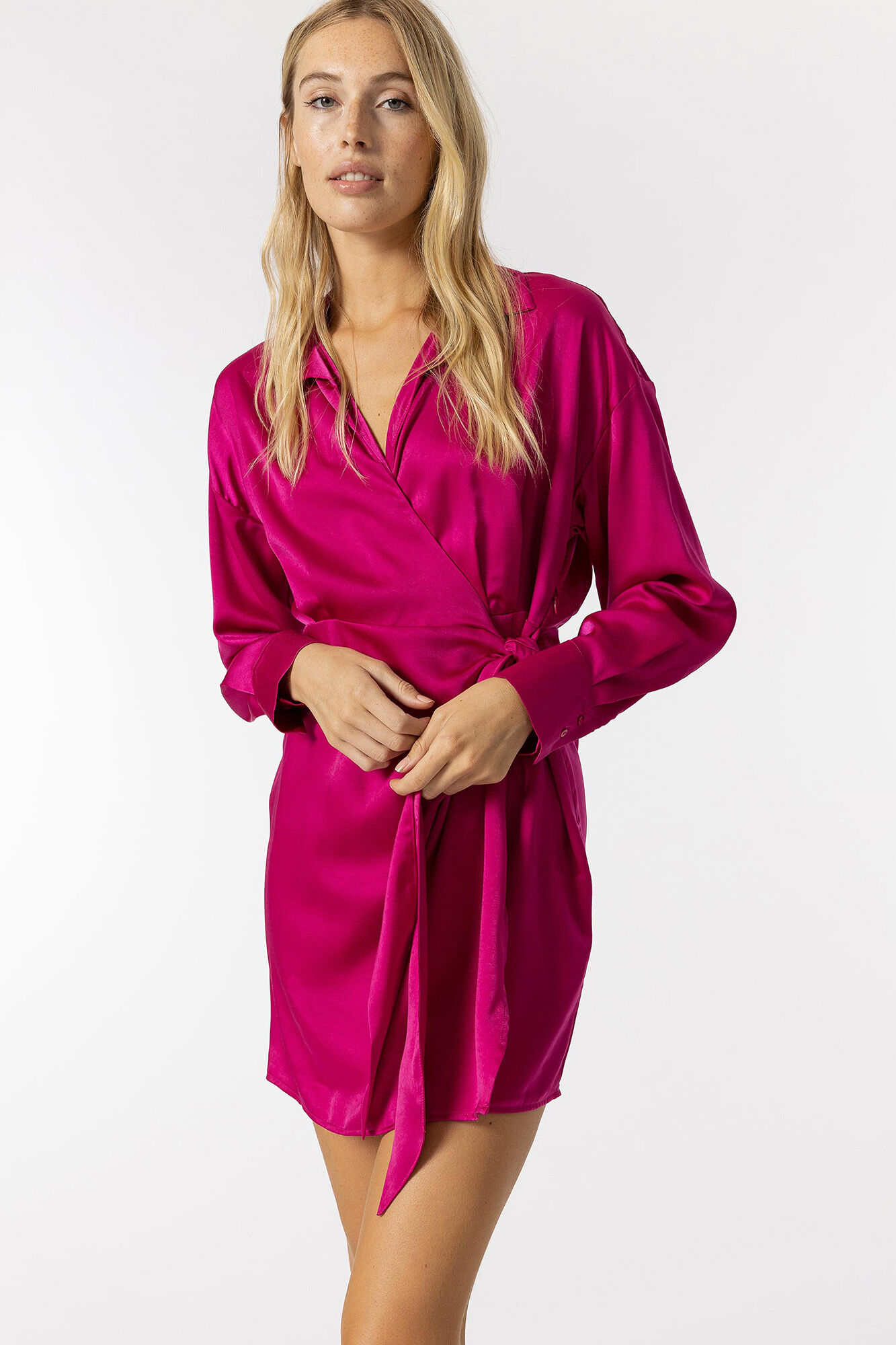 Vestido envelope de cetim