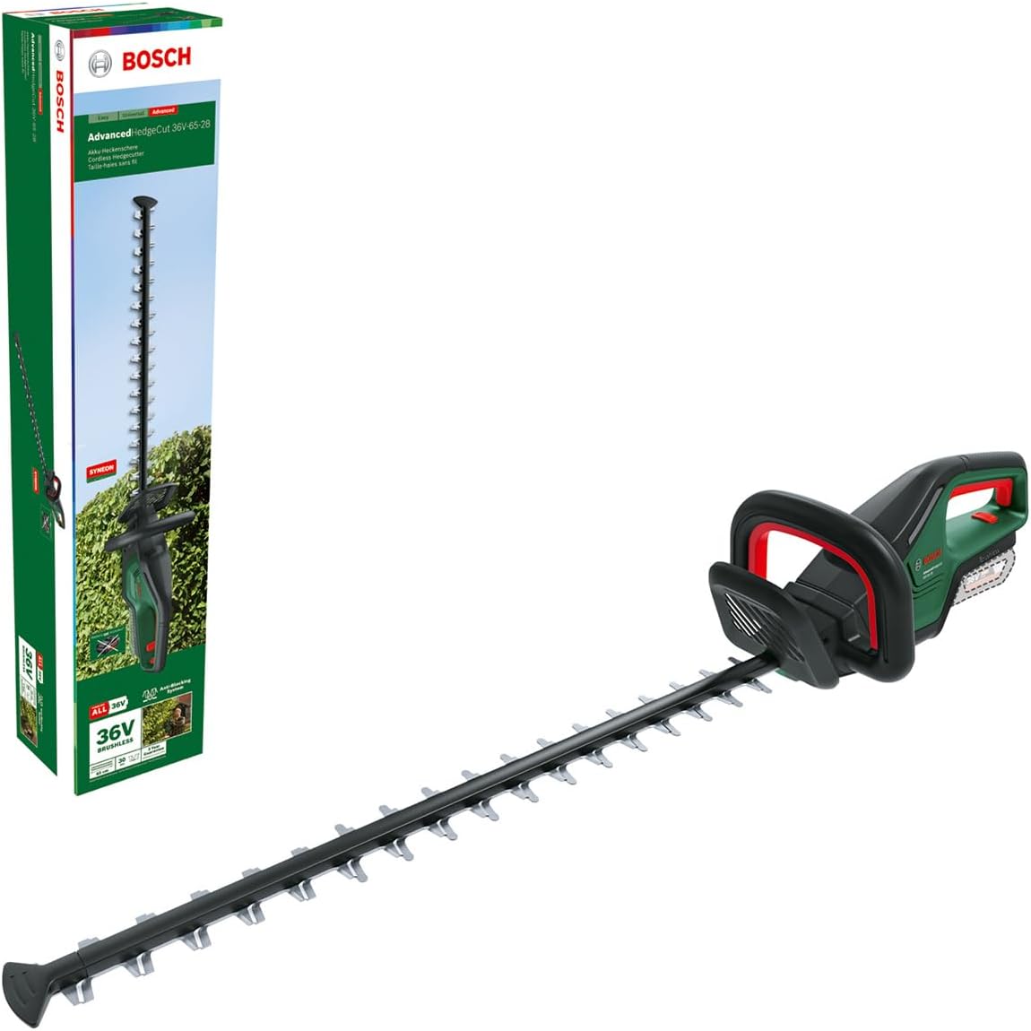 Bosch Akku-Heckenschere AdvancedHedgeCut 36V-65-28 (ohne Akku, 36-Volt-System, Messerlänge 65 cm; im Karton) - Testnote: sehr gut (Magazin: selbst ist der Mann)