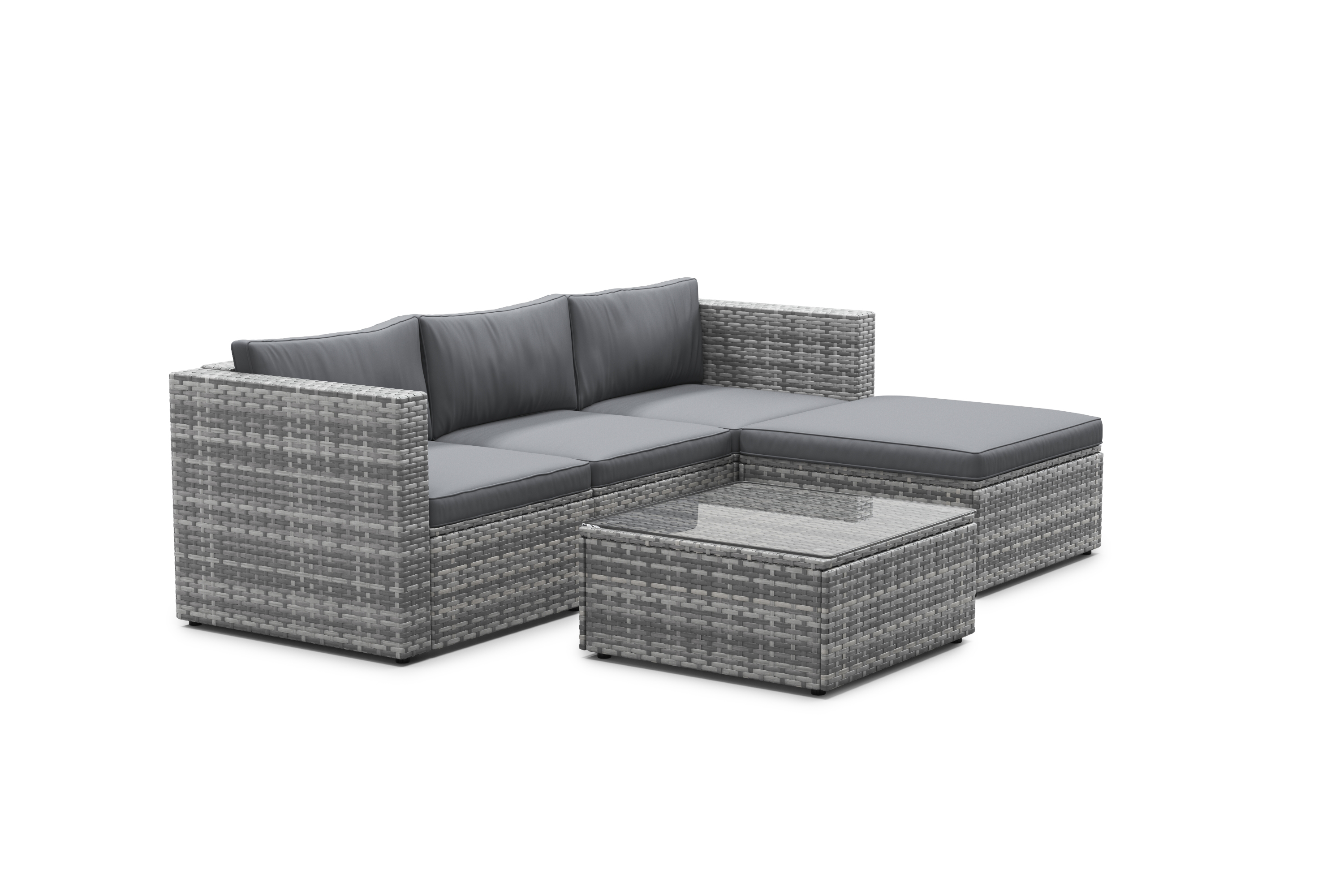 Rattanlounge MALIBU grau/anthrazit
