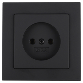 Gira E2 Inbouw Enkel Stopcontact Mat Zwart