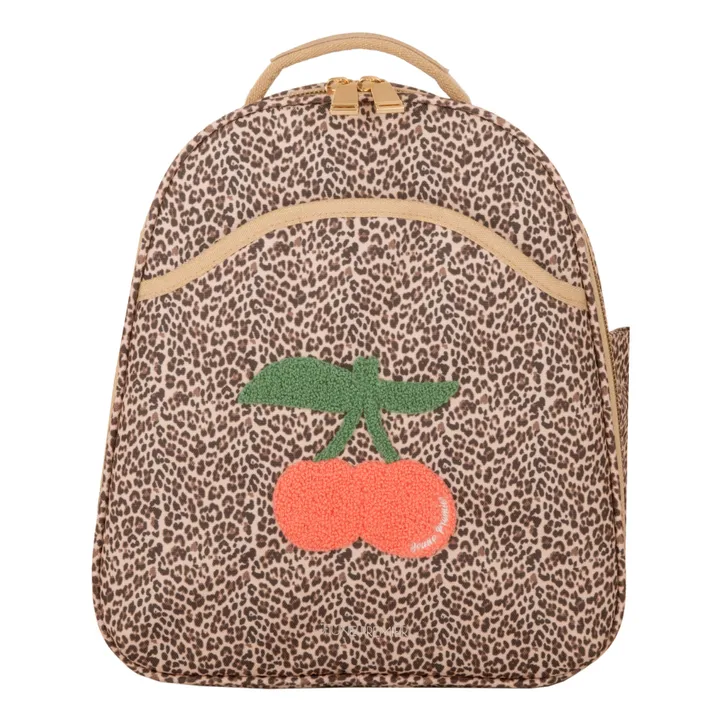 Jeune Premier Sac à Dos Ralphie Léopard Cherry | Beige