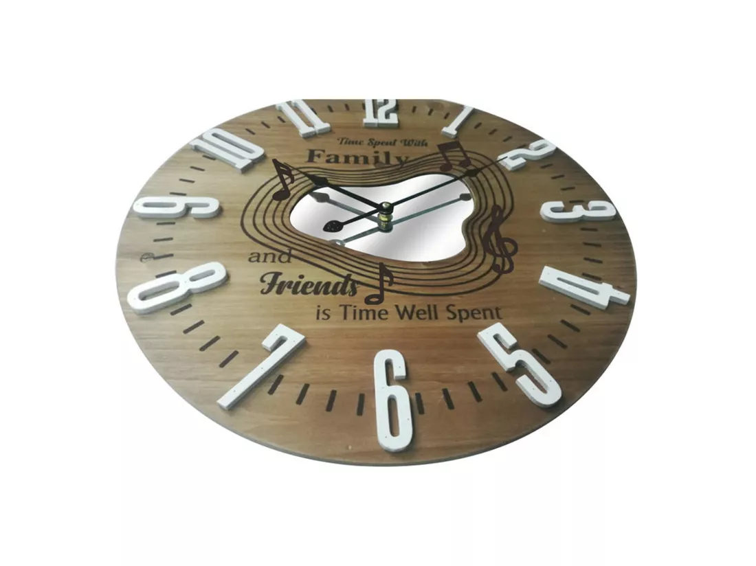 Horloge Murale Grande Mdf Style Friends Family Moderne 50x50x4,5