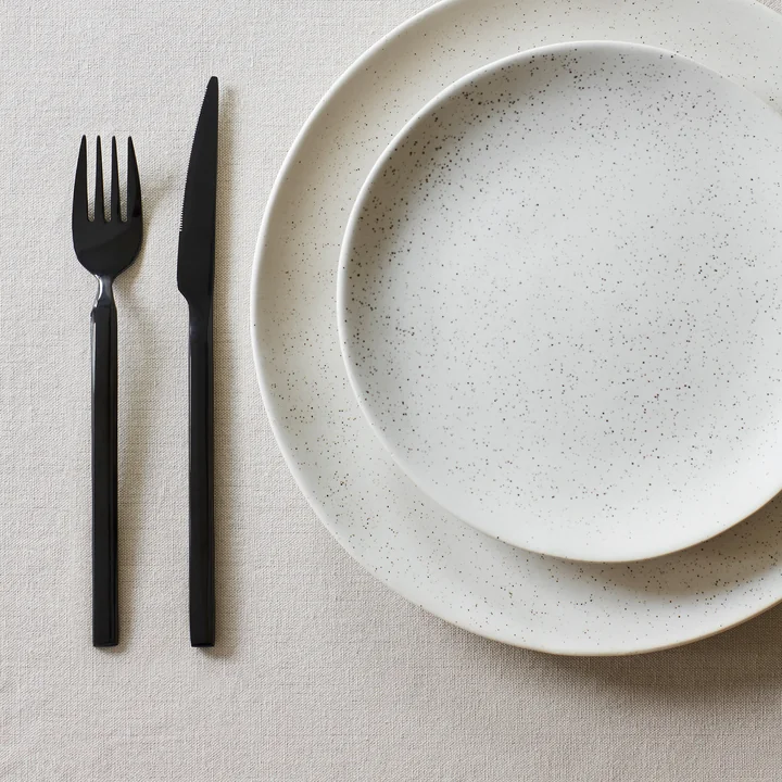 Broste Copenhagen - Tvis Besteck-Set, titanium black (16-tlg.)