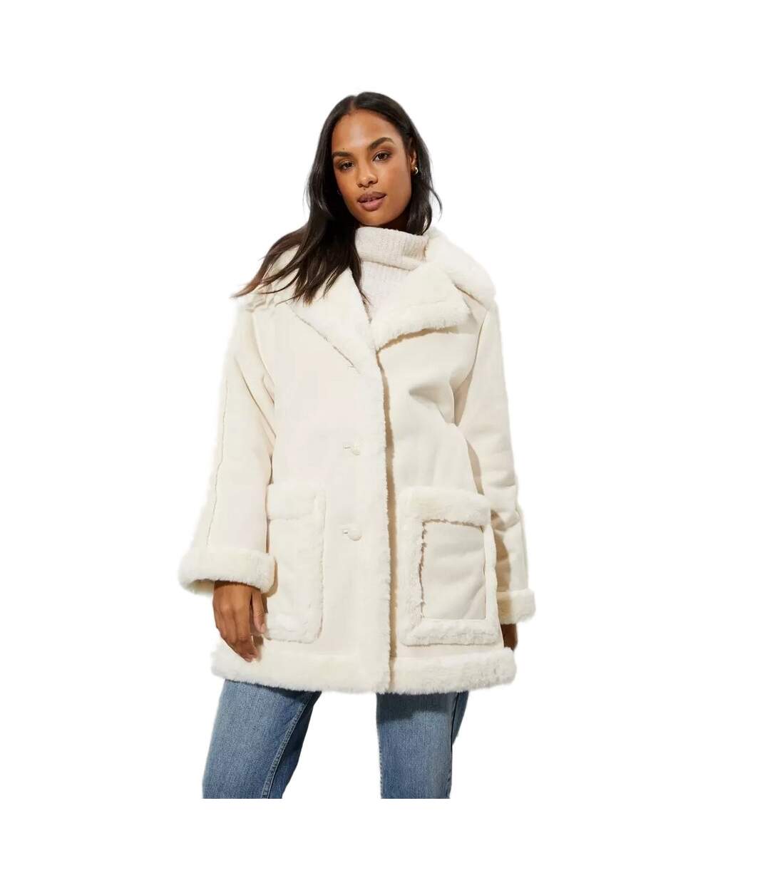 Dorothy Perkins - Manteau LUXE - Femme (Blanc cassé) - UTDP541
