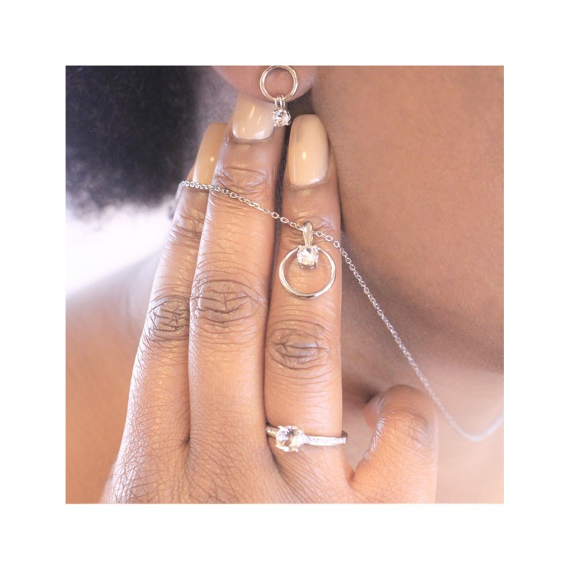 Boucles d'oreilles Octavia - Argenté et Cristal