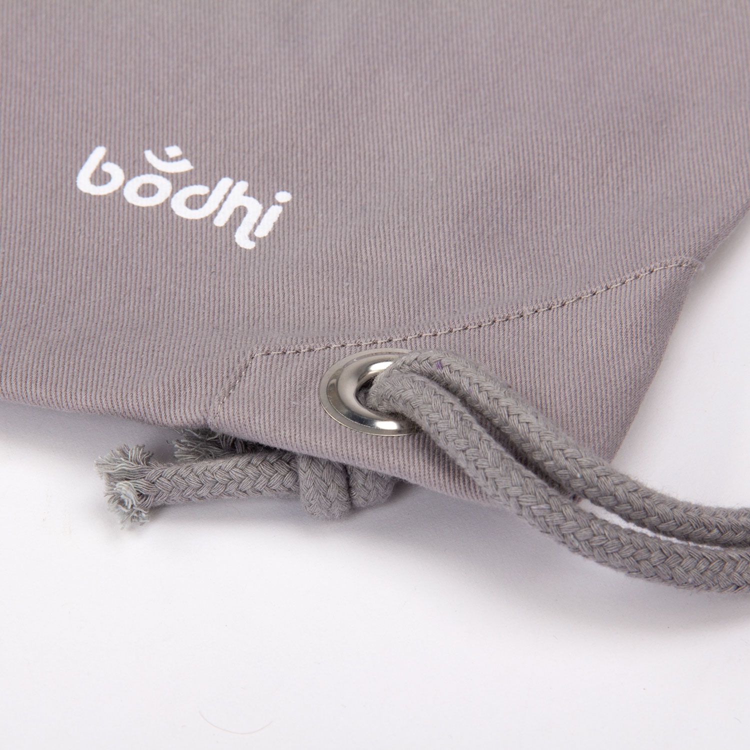bodhi Turnbeutel GymBag YANTRA CHAKRAS, grau mit weißem Print, 100% Baumwolle