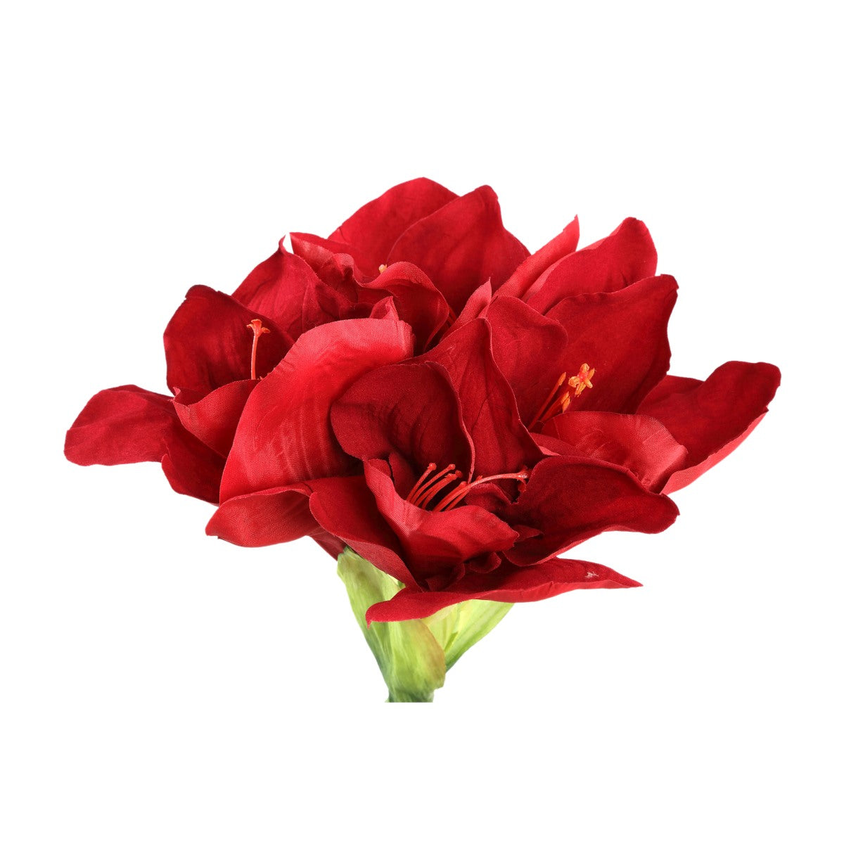 Ptmd branche artificielles amaryllis - 18x18x79 cm - plastique - rouge