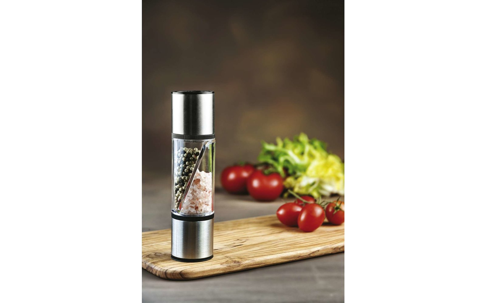 Metaltex Duo Salz- und Gewürzmühle silber / schwarz