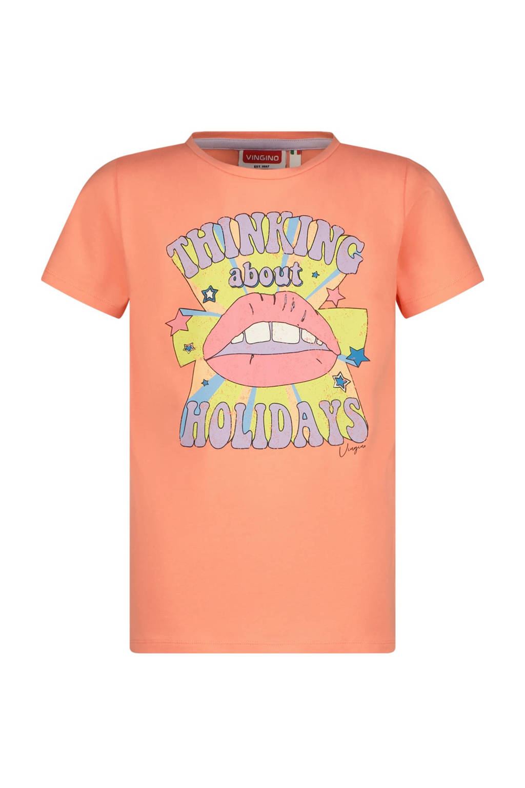Vingino T-shirt met printopdruk oranje