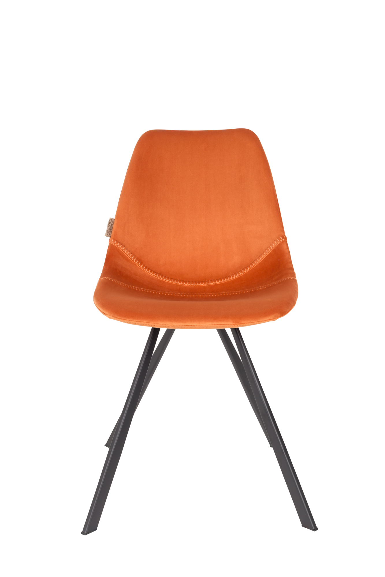 Eetkamerstoel Franky Velvet oranje - set van 2