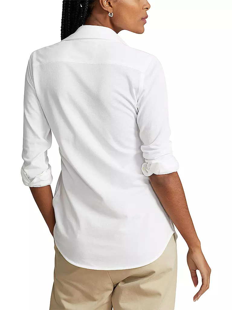 POLO RALPH LAUREN Bluse Skinny Fit HEIDI weiss