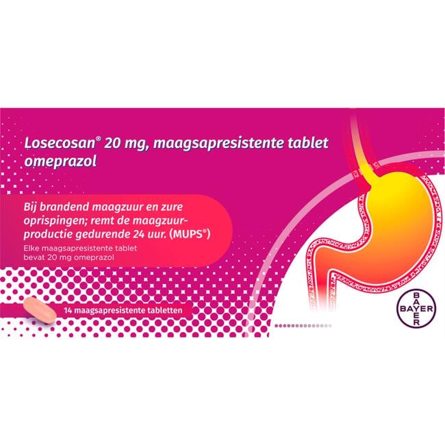 Losecosan tegen terugkomend brandend maagzuur 14 tabletten