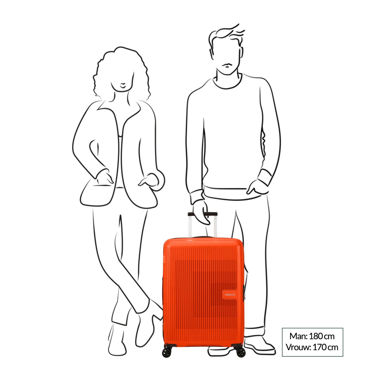 American Tourister Aerostep Spinner 67 Exp bright orange